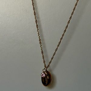 October Flower & Crystal Charm Necklace